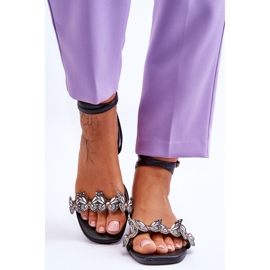 Sandalias De Mujer Con Mariposas Decorativas Jeane Negro 4