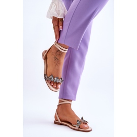 Sandalias De Mujer Con Mariposas Decorativas Jeane Beige marrón 6