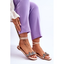 Sandalias De Mujer Con Mariposas Decorativas Jeane Beige marrón 7