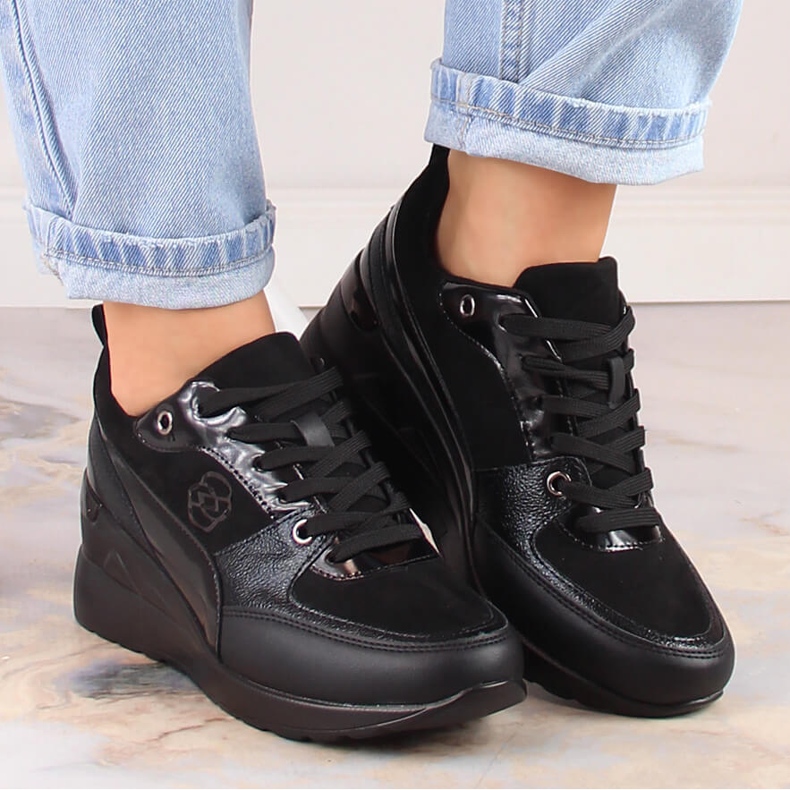 Zapatos con cordones de mujer eVento negro 1