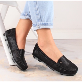 Mocasines mujer piel negro brillo Filippo DP2037 2