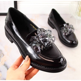 Zapatos de mujer lacados con cristales negros Potocki SZ12043 5