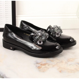 Zapatos de mujer lacados con cristales negros Potocki SZ12043 6