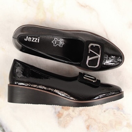 Zapatos cuña mujer lacados en negro Jezzi RMR2265-3 5