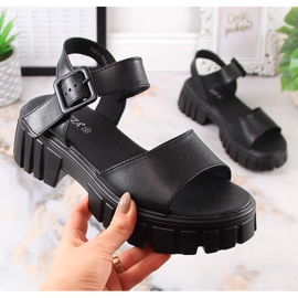 Sandalias mujer plataforma negras Vinceza SG23-7852 negro 4