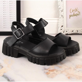 Sandalias mujer plataforma negras Vinceza SG23-7852 negro 5