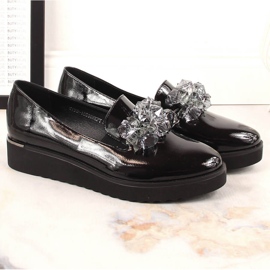 Zapatos mujer lacados con cristales negros Vinceza 10856 3