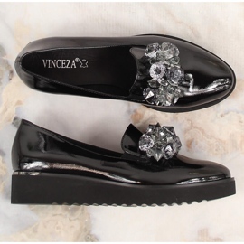Zapatos mujer lacados con cristales negros Vinceza 10856 5
