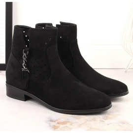 Botines mujer calados ante negro Vinceza 10885 2