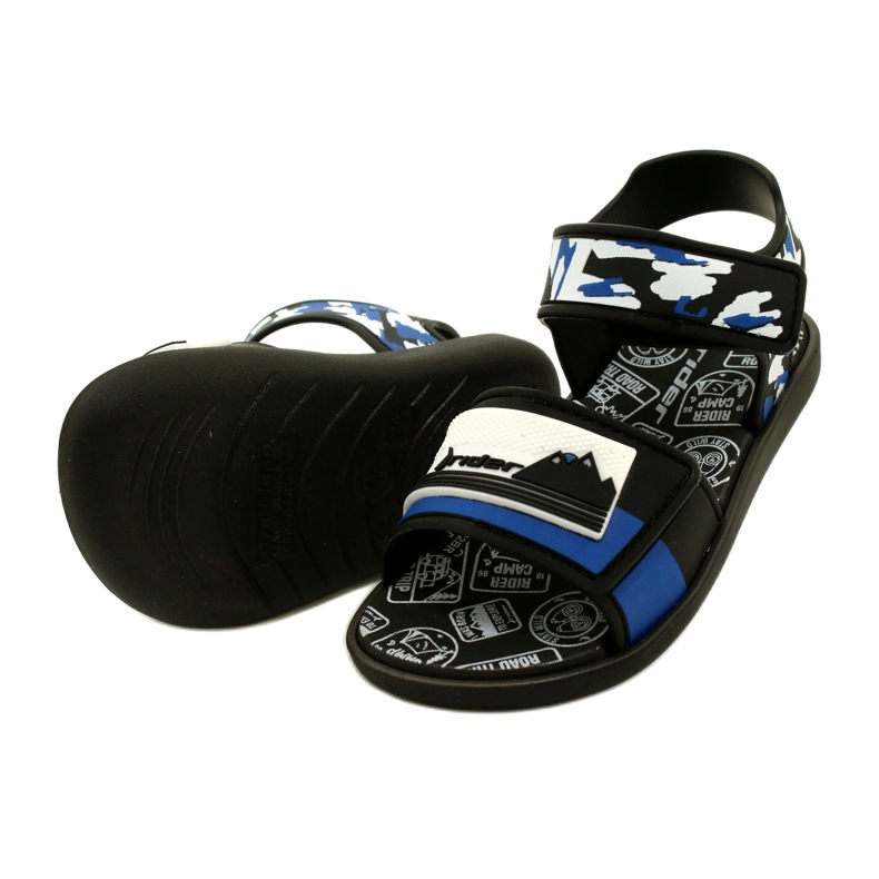 Sandalias de niños Rider 83453 AG294 Negro/Azul/Blanco 4