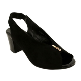 Sandalias de mujeres en el Daszyński Post SA169-6 Negro 1 Sandalias de mujeres en el Daszyński Post SA169-6 Negro 1