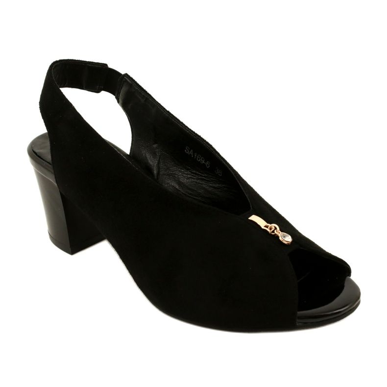 Sandalias de mujeres en el Daszyński Post SA169-6 Negro 1 Sandalias de mujeres en el Daszyński Post SA169-6 Negro 1