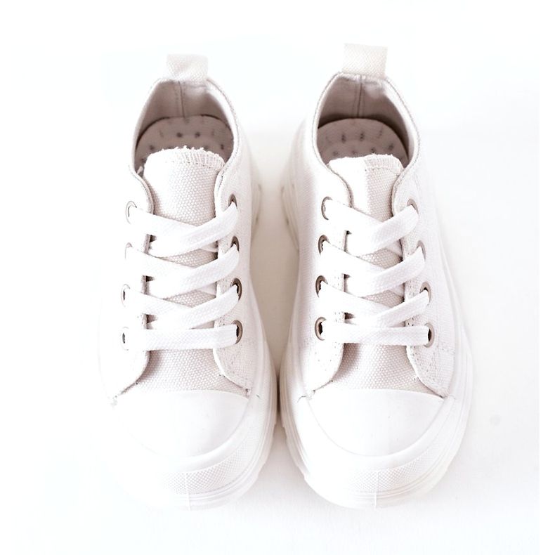 Zapatillas para niños en la plataforma blanca blanco 3
