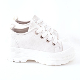 Zapatillas para niños en la plataforma blanca blanco 1
