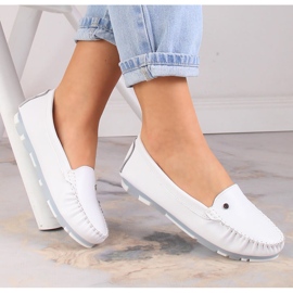 Mocasines mujer piel blanco Filippo 3