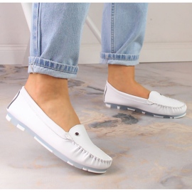 Mocasines mujer piel blanco Filippo 4