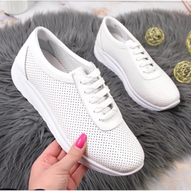 Zapato mujer piel calado blanco T.Sokolski W22-382 2