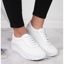 Zapato mujer piel calado blanco T.Sokolski W22-382 6