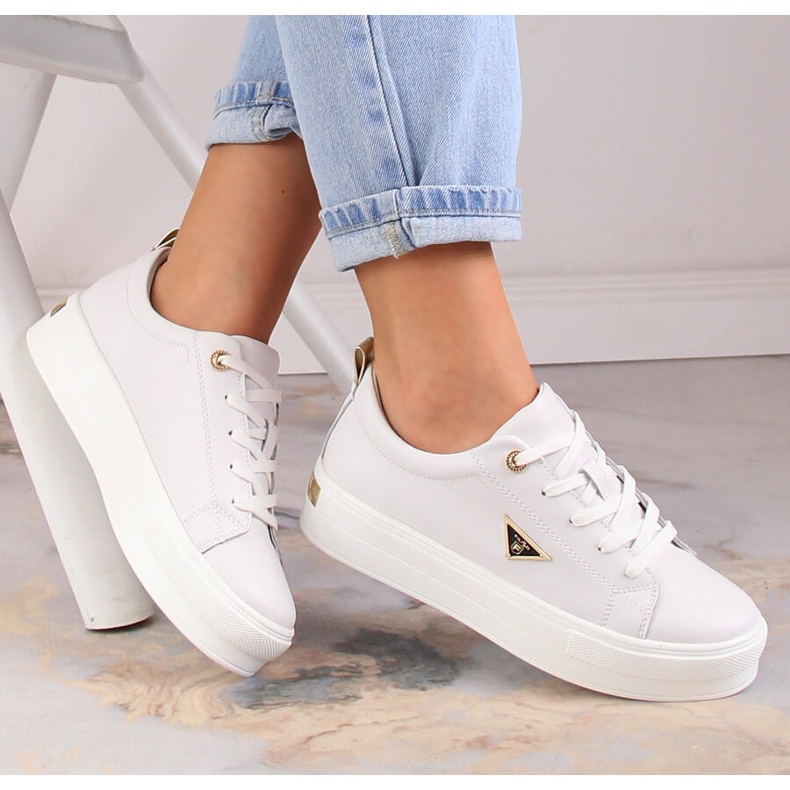 Zapatos mujer en piel con plataforma blanco Filippo DP3533/23 1 Zapatos mujer en piel con plataforma blanco Filippo DP3533/23 1