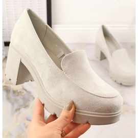 Zapatos de mujer ante y plataforma grises Potocki SZ12040 beige 4