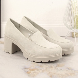 Zapatos de mujer ante y plataforma grises Potocki SZ12040 beige 5