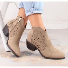 Botas cowboy mujer caladas ante beige Jezzi RMR1921-42 1