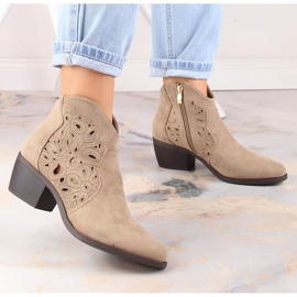 Botas cowboy mujer caladas ante beige Jezzi RMR1921-42 2