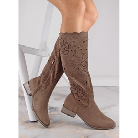 M. DASZYŃSKI Botas de ante caladas de primavera para mujer marrones M.Daszyński SA197-18 marrón 1