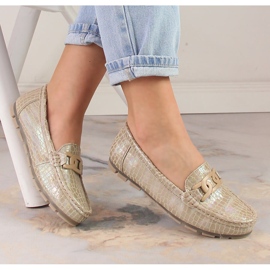 Mocasines de piel lacada para mujer beige cocodrilo Filippo DP3630/23 2