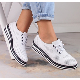 Zapatos cuña mujer en piel blanco T.Sokolski W23-01 2