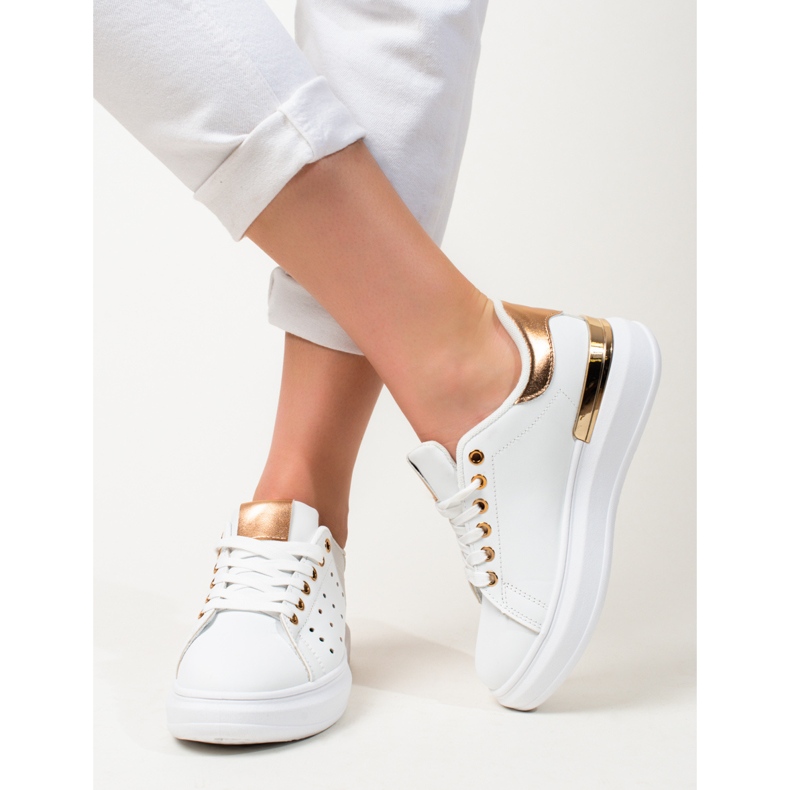 Deportivas Shelovet blancas con suela gruesa blanco 2