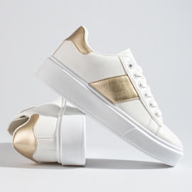 Zapatillas blancas de mujer en la plataforma Shelovet. blanco 4