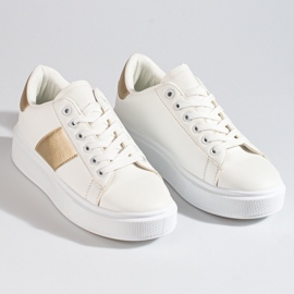 Zapatillas blancas de mujer en la plataforma Shelovet. blanco 5