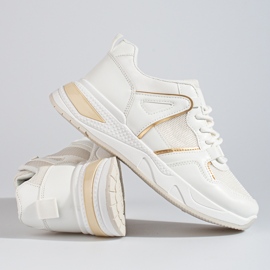 Zapatillas blancas de mujer con suela gruesa Shelovet. blanco 4