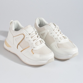 Zapatillas blancas de mujer con suela gruesa Shelovet. blanco 5