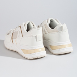 Zapatillas blancas de mujer con suela gruesa Shelovet. blanco 6