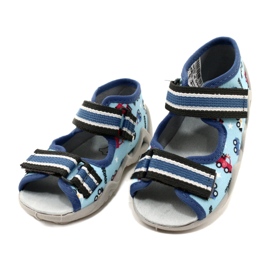 Pantuflas infantiles befado con velcro, azul 350P036 4