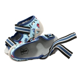Pantuflas infantiles befado con velcro, azul 350P036 7
