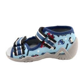 Pantuflas infantiles befado con velcro, azul 350P036 3