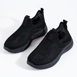 Zapatos deportivos calados de mujer Shelovet negro 3
