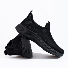 Zapatos deportivos calados de mujer Shelovet negro 4
