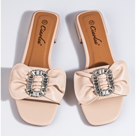 Sandalias de mujer beige con lazo de Shelovet 6