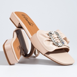 Sandalias de mujer beige con lazo de Shelovet 5