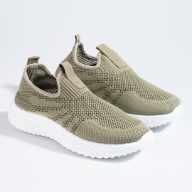 Zapatos deportivos calados de mujer Shelovet verde 5