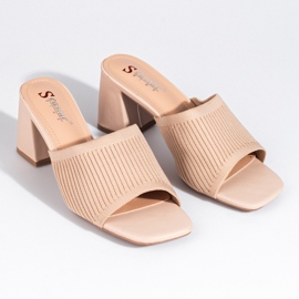 Pantuflas mujer textil Shelovet beige 3