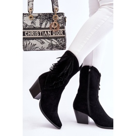 S.Barski Botas Vaqueras Bajas Mujer Ante Negro Elyse 3