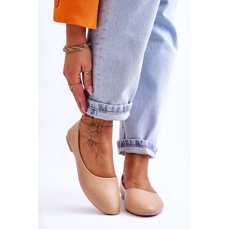 Bailarinas Clásicas Cuero Stacee Beige 1 Bailarinas Clásicas Cuero Stacee Beige 1