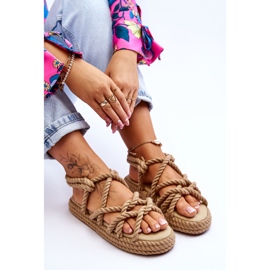 FG2 Sandalias Trenzadas De Moda Para Mujer Beige Tiffanie marrón 6