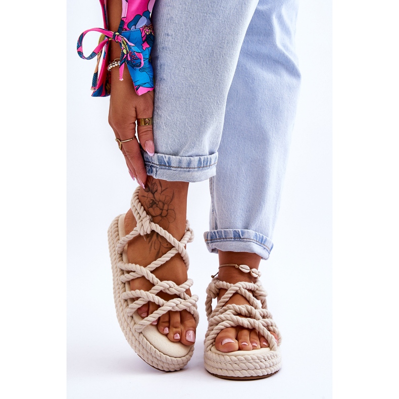 FG2 Sandalias Trenzadas De Moda Para Mujer Tiffanie Beige Claro marrón 1