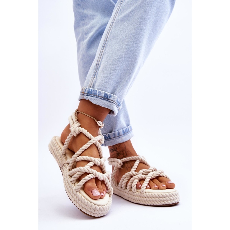 FG2 Sandalias Trenzadas De Moda Para Mujer Tiffanie Beige Claro marrón 2